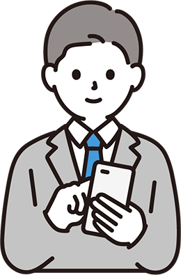 スマホを持つ男性のイラスト